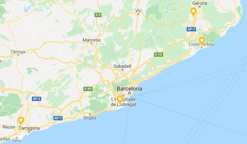 Lloret de Mar airports on the Map