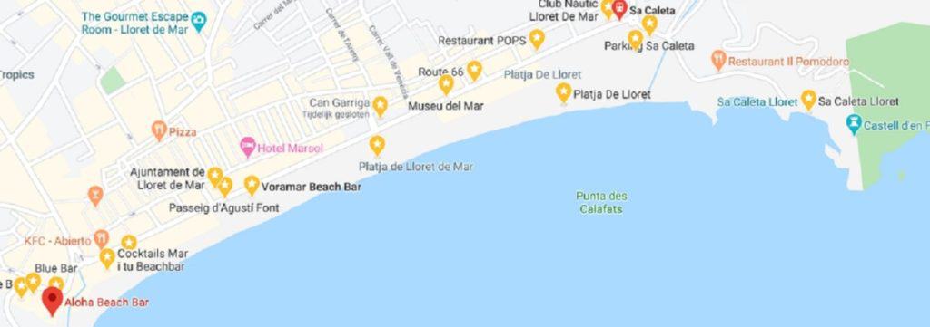 Boulevard of Lloret de Mar - on the map