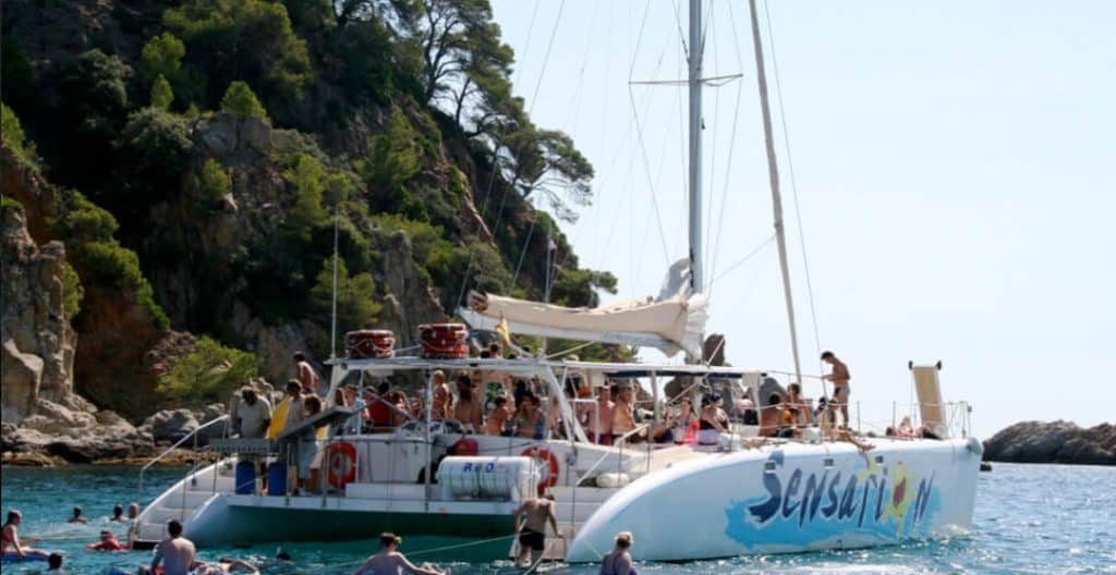 Catamaran in Lloret de Mar - coast of Lloret